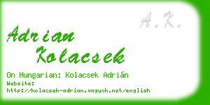 adrian kolacsek business card