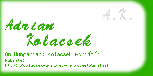 adrian kolacsek business card